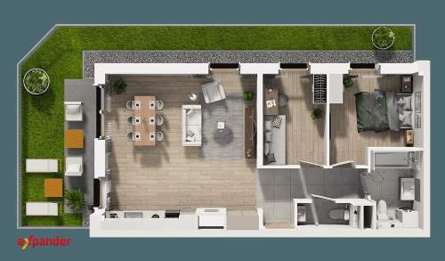 Nowa inwestycja 3 pokoje 64,44 m2 ogródek 40 m2