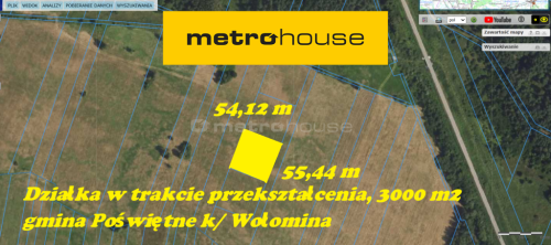 3000m2-działka rolna. Wkrótce WZ Helenów/Poświętne