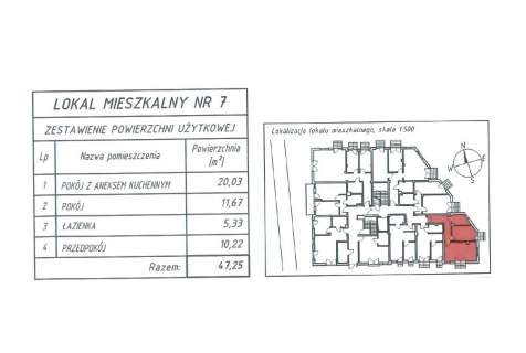 Mieszkanie 2 pok., 47,25 m2, parter, Na Stoku