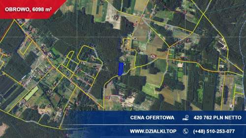DZIAŁKA INWESTYCYJNA Z WZ NA DO 6 DOMÓW 6098 m OBROWO