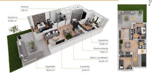 Nowe 3 pokoje Ogródek 65 m Sosnowiec Niwka