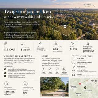 DZIAŁKA BUDOWLANA 1 045 m ŻELECHÓW / Żabia Wola
