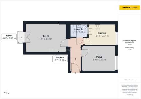 44,93 m2 - 2 pokoje - kameralne Osiedle - Centrum