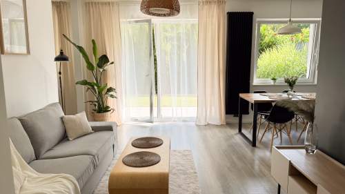 2 pokoje z dużym ogrodem 50 m2 koło Malty, garaż i komórka