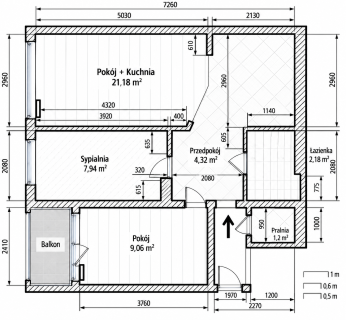 3-pok. mieszkanie 48 m Balkon Klimatyzacja Wrocław
