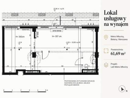 Lokal na wynajem obok Metra Młociny