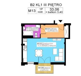 Mieszkanie 1 pok., 33,06 m2, III piętro, Na Stoku