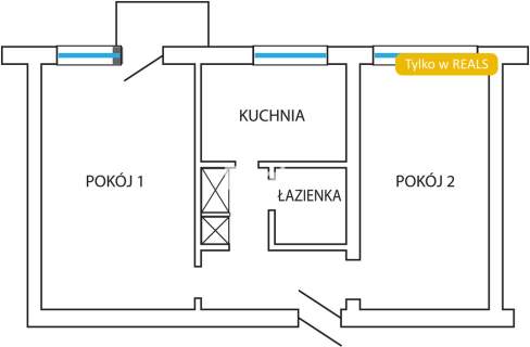 Wysokie 2 pokojowe widna kuchnia cegła Mokotów
