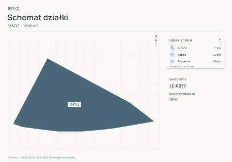 Działka z mediami w Besku