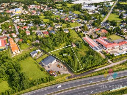 Działka inwestycyjna, S7, MPZP, media 3484 m2