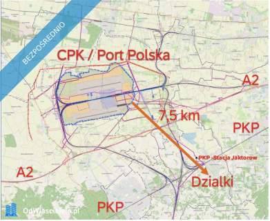 Cicha dzialka budowlana pod Warszawa PKP Jaktorow 