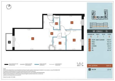 Nowoczesne 3 pokoje z balkonem 60.81 m2 Praga