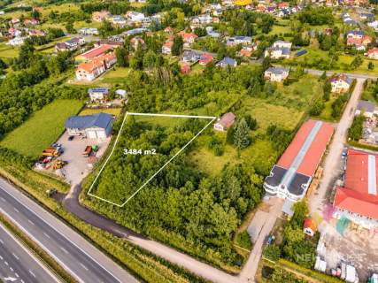 Działka inwestycyjna, S7, MPZP, media 3484 m2