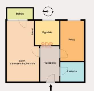 3 pokoje 48 m2 Maślice Staw i wały na spacer
