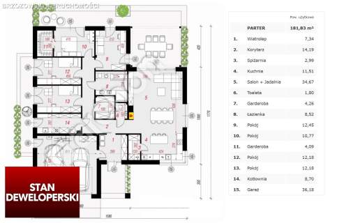 Bożęcin Duży, 180 m2, 5 pokoi, dz. 1036 m2, 2025 r