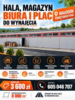 Hala, wynajęcia Białogon, woj. świętokrzyskie