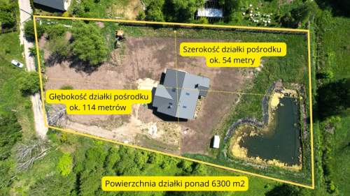 Dom 204 m działka 6300 m prywatny staw 6 pokoi