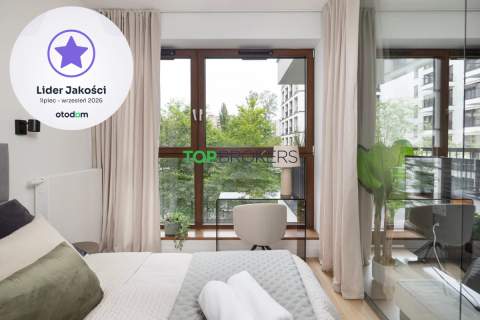 Salon z aneksem i sypialnia, taras