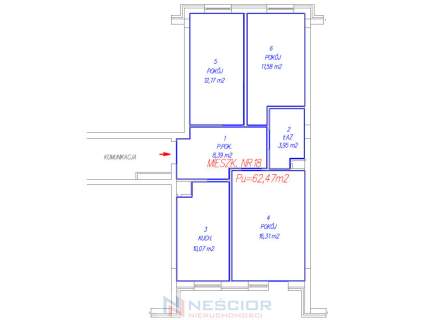 Przestronne mieszkanie w stanie deweloperskim 62m2