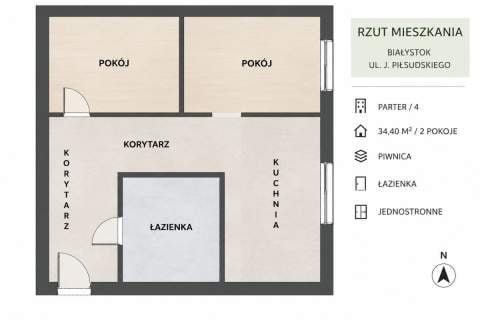 Centrum parter 2 pokoje