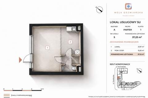 Lokal użytkowy na sprzedaż, 37,23 m2, Warszawa
