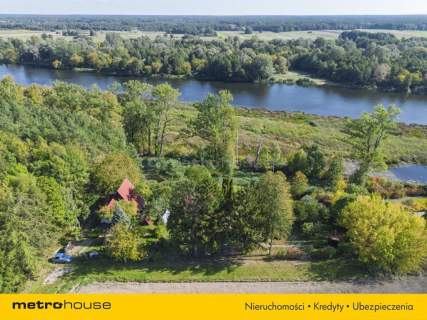 Działka 2032 m z domem z bali Widok na Narew