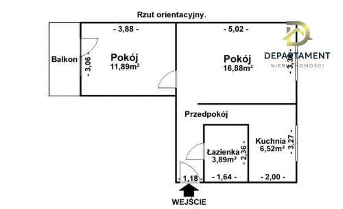 Mieszkanie 2 pokoje z balkonem 1 piętro