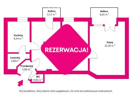 Mieszkanie w kamienicy,2 balkony, 3 pokoje