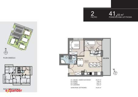 3 pokoje - duży balkon - kameralne osiedle
