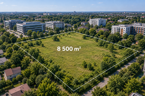 Oferujemy na sprzedaż działkę usługową o powierzchni 8500m2