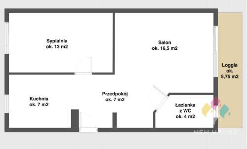 Pieczewo, pow. 47,9 m2, loggia, piwnica, 2 piętro