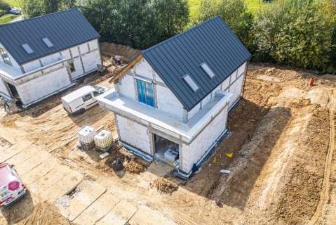 Nowoczesny dom 109 m z garażem Duże przeszkleni