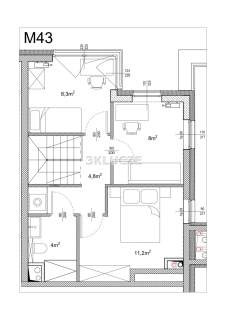 Apartament z antresolą i tarasem 58m2