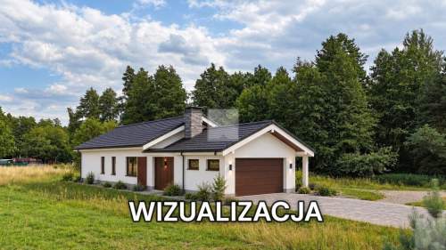 Nowoczesny dom w budowie na przestronnej działce