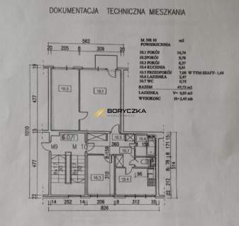 Na sprzedaż mieszkanie 3-pokojowe w Żabnie-47,72m2