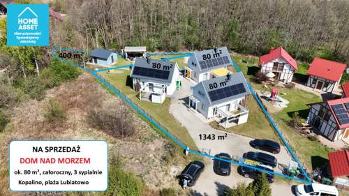 Dom całoroczny 80 m nad morzem 3 sypialnie