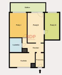 3 pokoje 61 m2 Balkon Blisko centrum