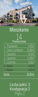 Nowe mieszkanie 52,81 m2 3 pokoje