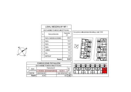 Apartament, 4 pok., 83,81 m2, Kielce, Maciejówka