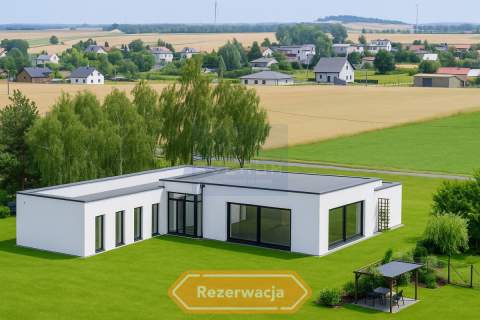 Nowoczesny dom z płaskim dachem Łobodno do ukończe