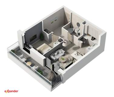 NOWA INWESTYCJA 2 pokoje, 1 piętro 37,22 m2 os. Mokre