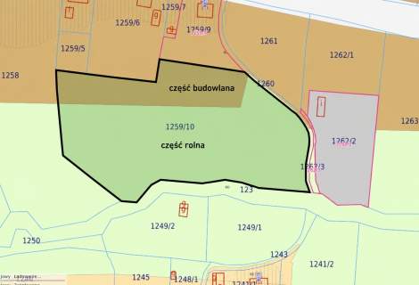 Działka budowlano-rolna 1,23 ha 30,35 ar UM