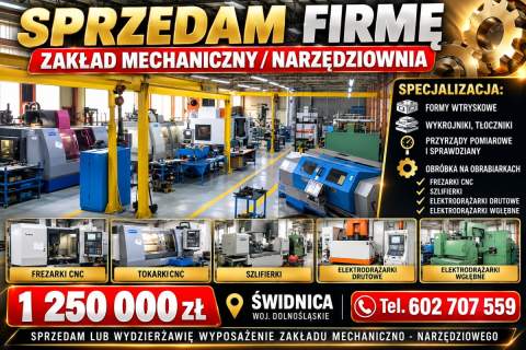 Sprzedam firmę - zakład mechaniczny/narzędziownia