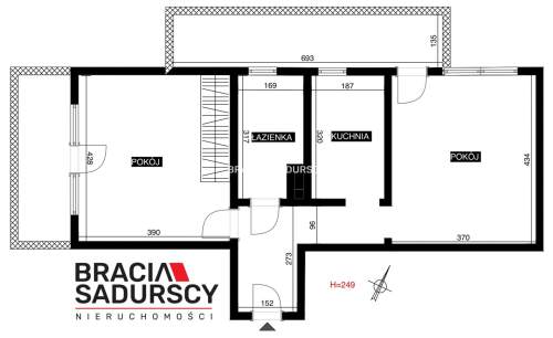 Ruczaj 52m2 2pok. oddzielna kuchnia 2 balkony