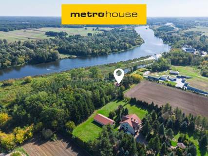 Działka 2032 m z domem z bali Widok na Narew