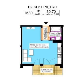 Mieszkanie 1 pok., 30,7 m2, I piętro, Na Stoku