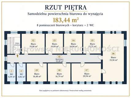 Biuro do wynajęcia, 183 m2, Sieradz