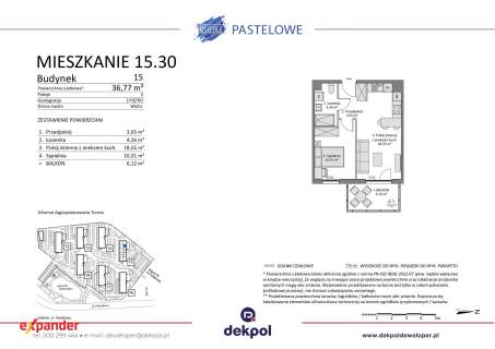 2 pokoje z dużym balkonem Gdańsk Południe 36,77 m