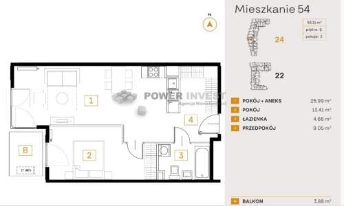 Prestiżowa inwestycja 2 pokoje 53 m Podgórze