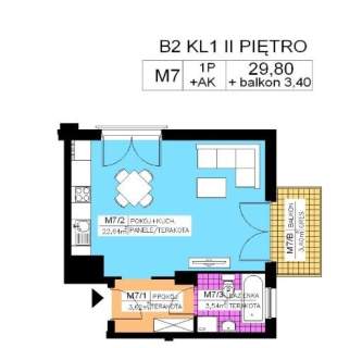 Mieszkanie 1 pok., 29,8 m2, II piętro, Na Stoku